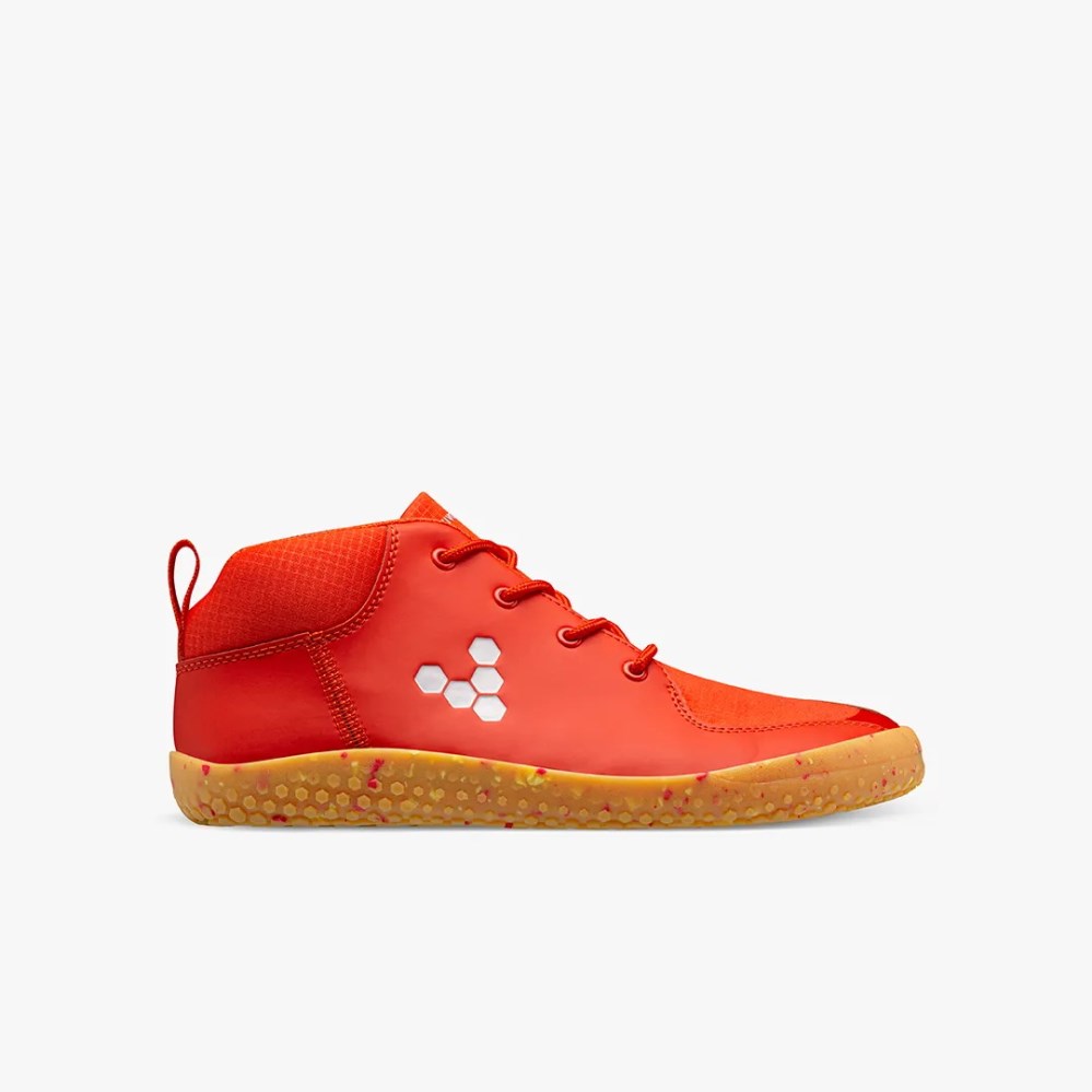 Vivobarefoot Primus II All Weather Juniors Trainers Coral UK ZNRG
